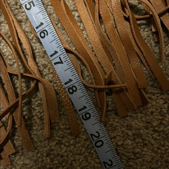 Brown Leather Fringe Belt - Picture 7 of 9